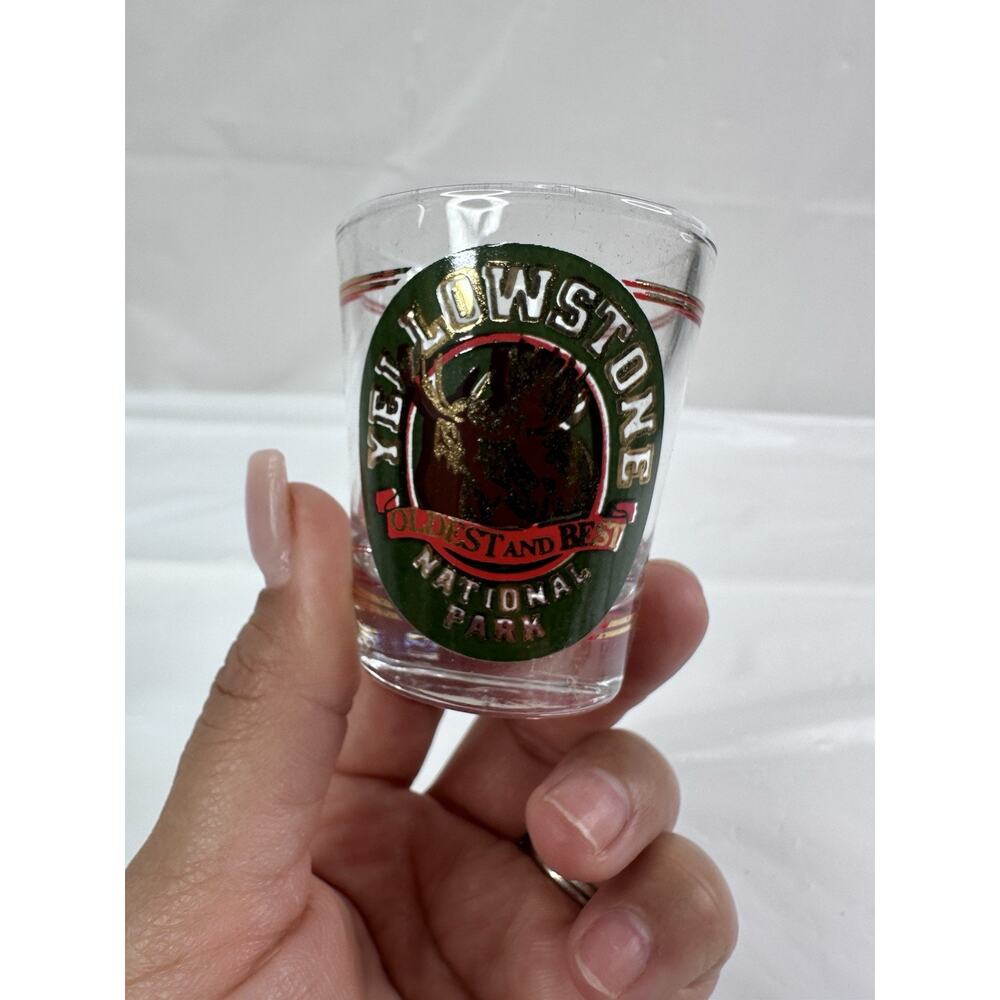 Vintage Yellowstone National Park "Oldest and best" Shot Glass Y2K 80'S 90'S EUC